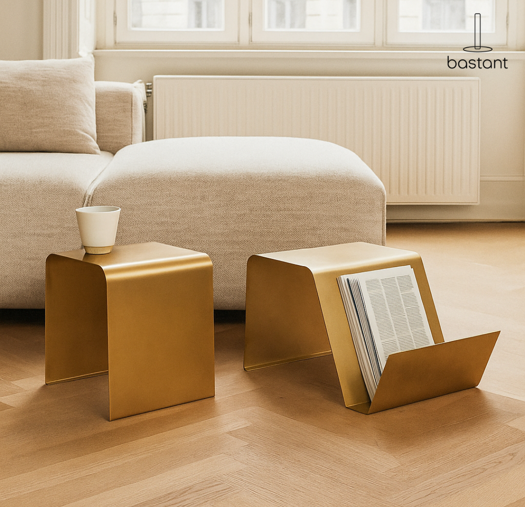 Magasinholder og planteopsats i messing