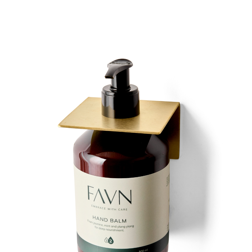 Soap holder for 1 bottle, brass