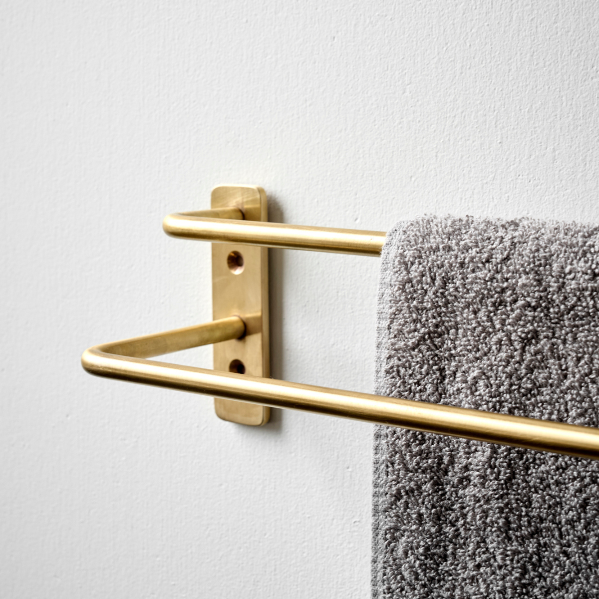 Towel holder, brushed brass