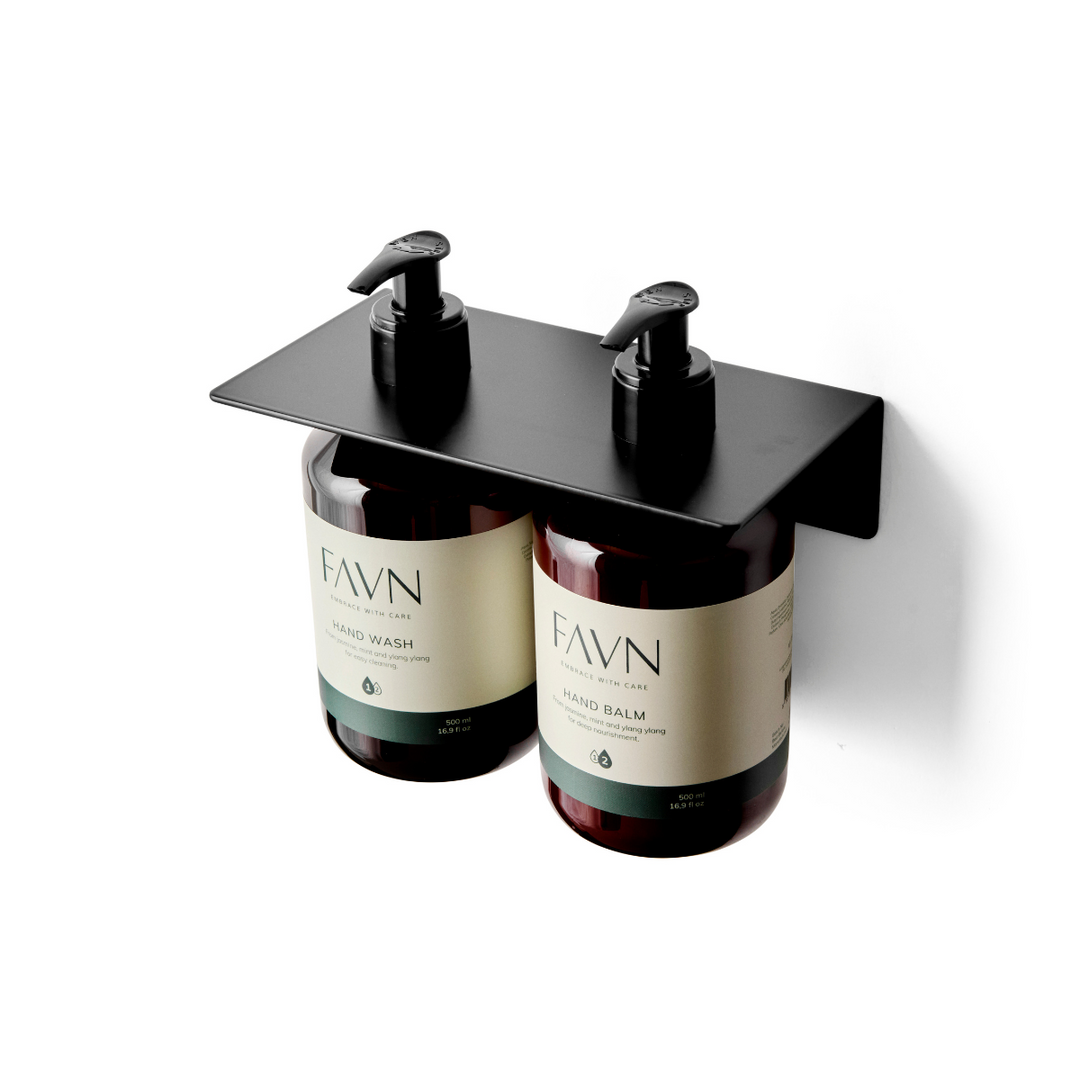 Soap holder for 2 bottles, black